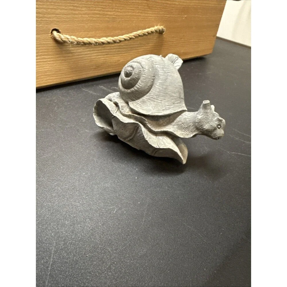 Cement Concrete Snail Slug Paperweight Garden Decor Gray